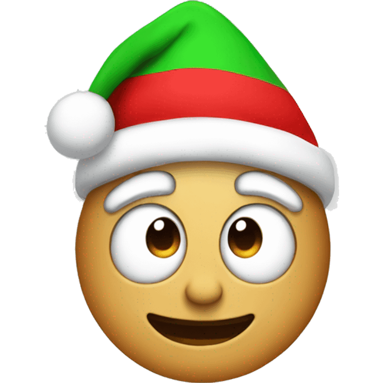 cool face with santa hat on it emoji