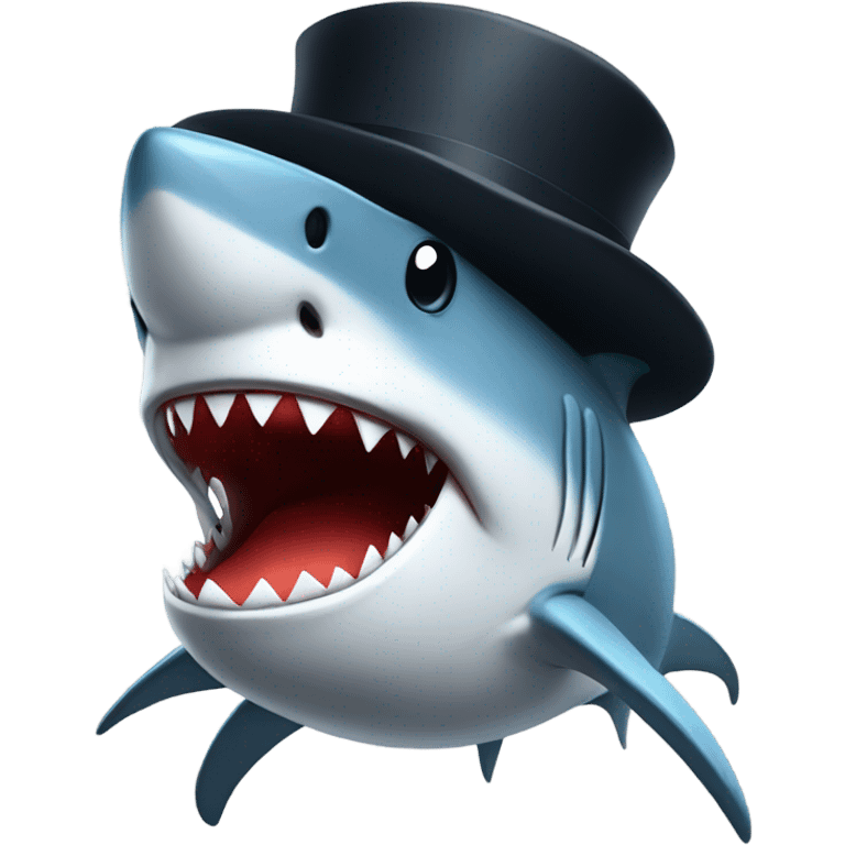 Shark with a top hat emoji