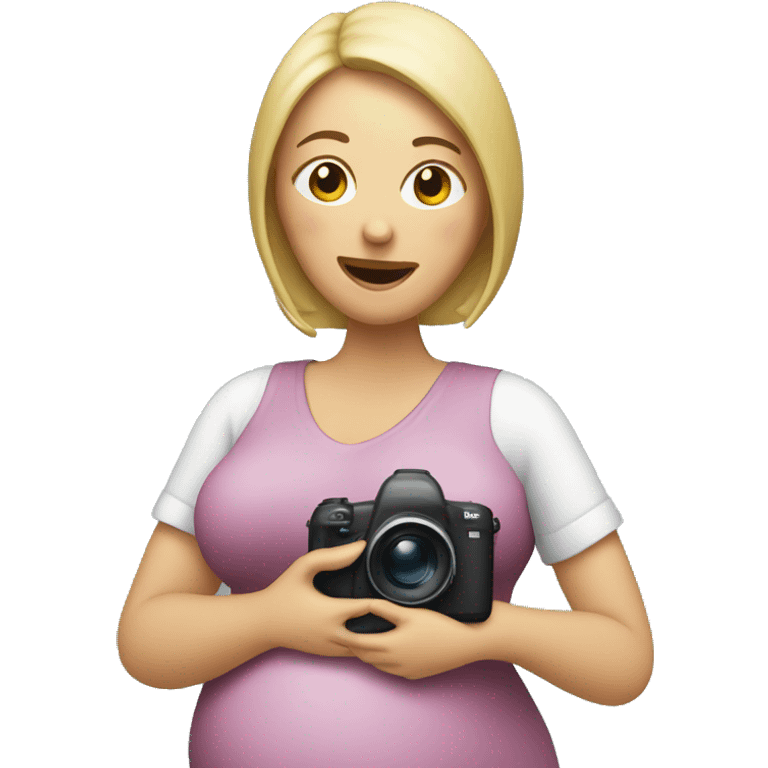 Pregnant woman with a camera  emoji