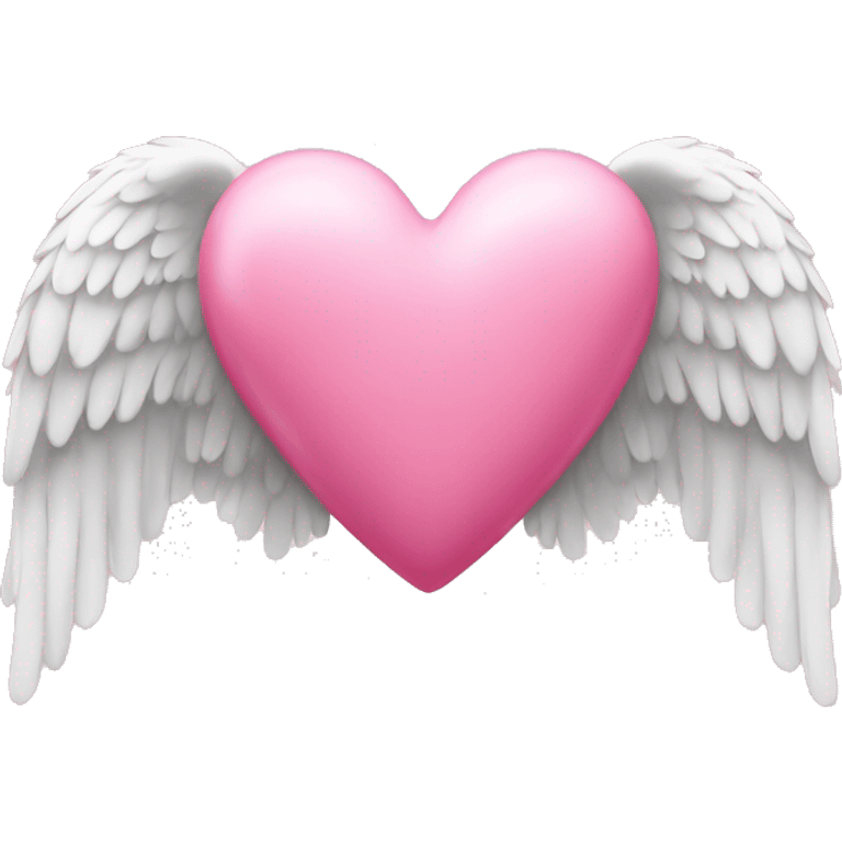 Pink heart with angel wings emoji