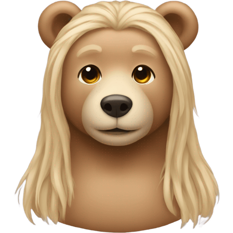 Teddy bear with very long blondish hair  emoji