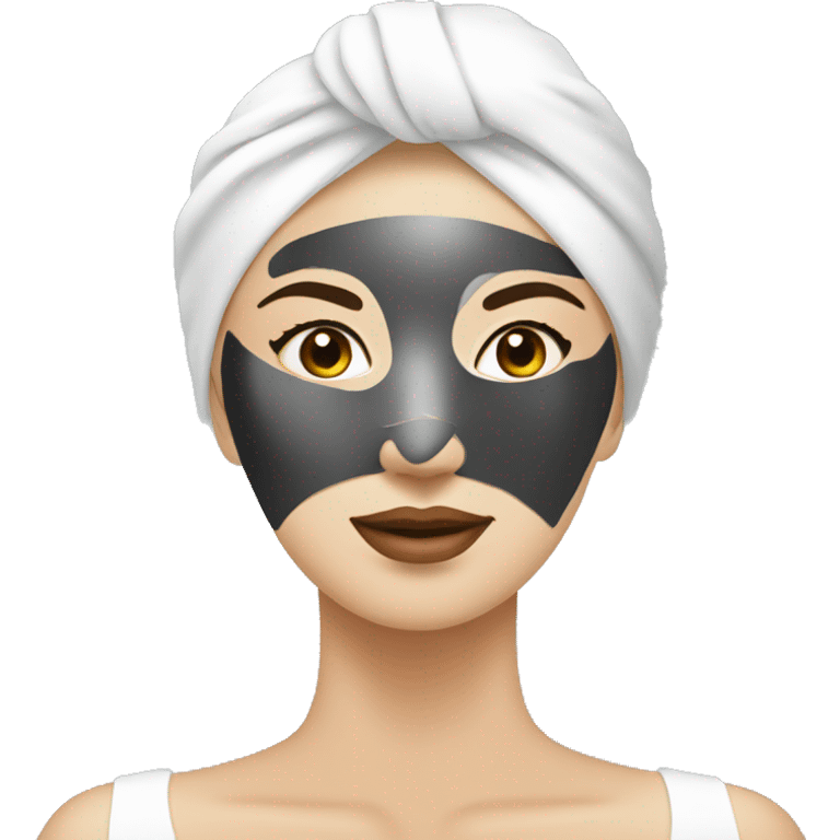 Lady with face mask spa beauty full face relaxing emoji