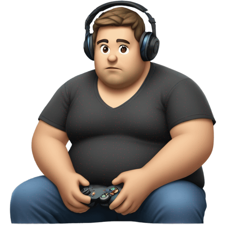 Fat man gamer emoji