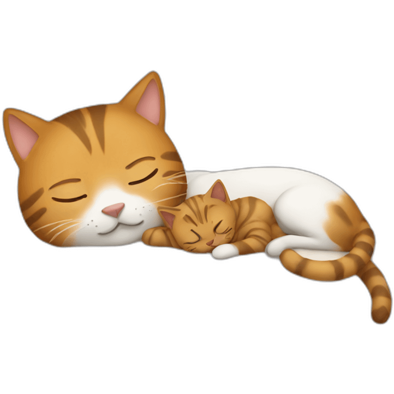 Emoji sleeping with cat emoji