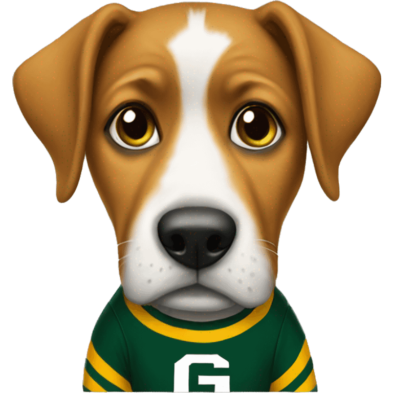 Dog wearing packers shirt  emoji