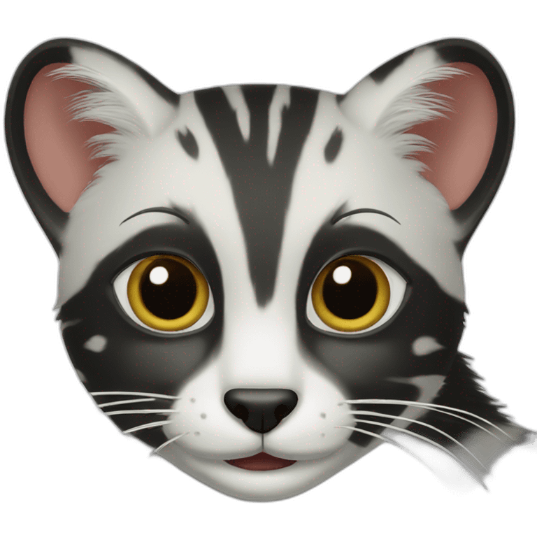 black and white civet cat emoji