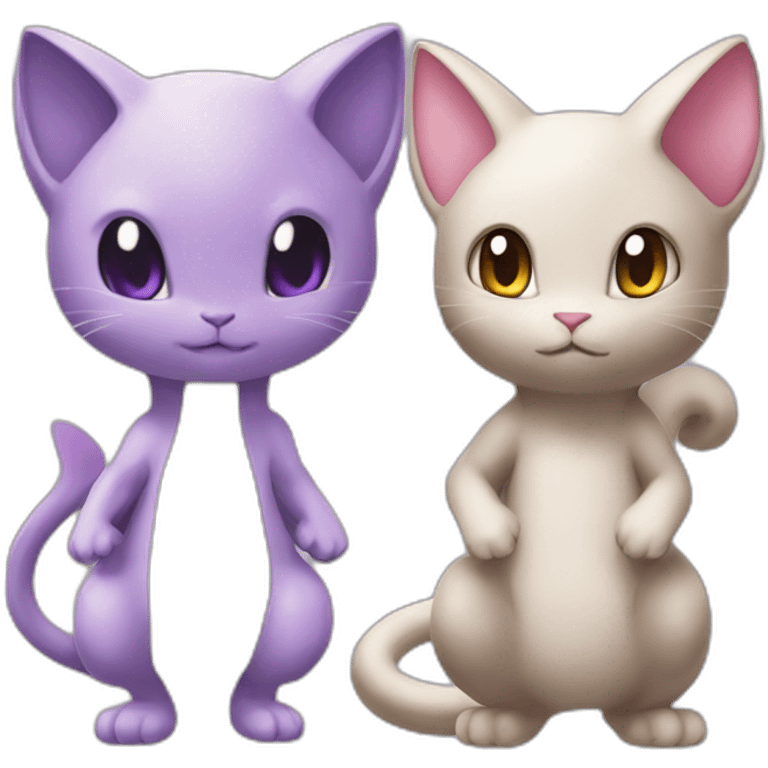 Mewtwo and mew pokemon emoji