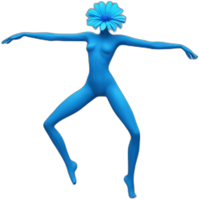 flower head blue body two arms two legs dancing emoji