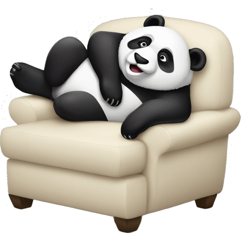 Lazy Panda lying on sofa emoji