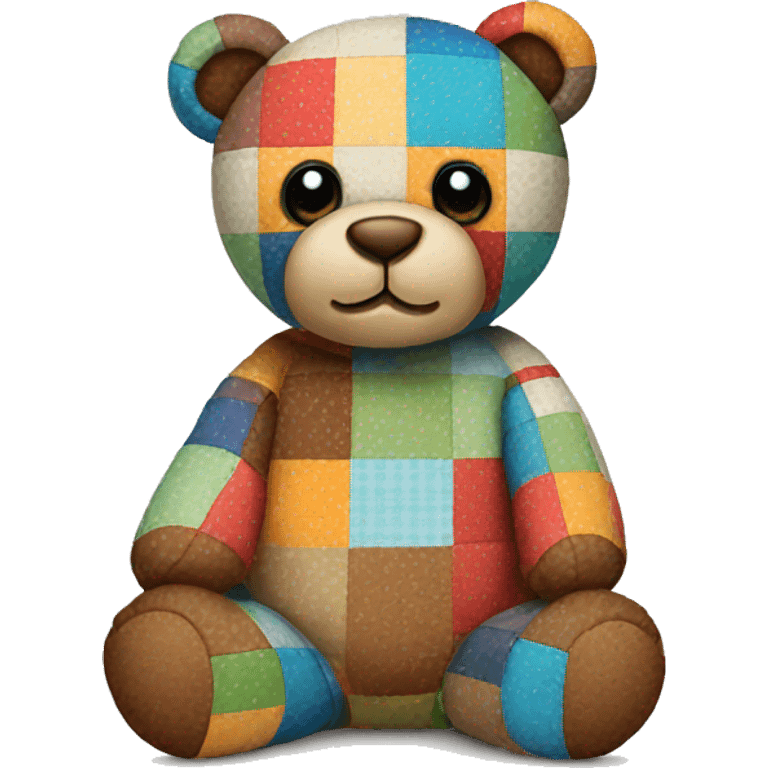 Patchwork teddy bear emoji