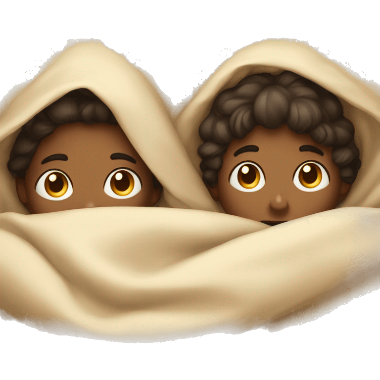 boy and girl laying under a blanket emoji