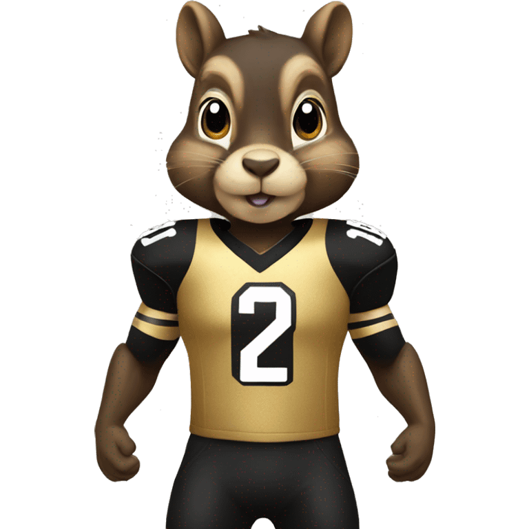 Squirrel in black and gold jersey emoji