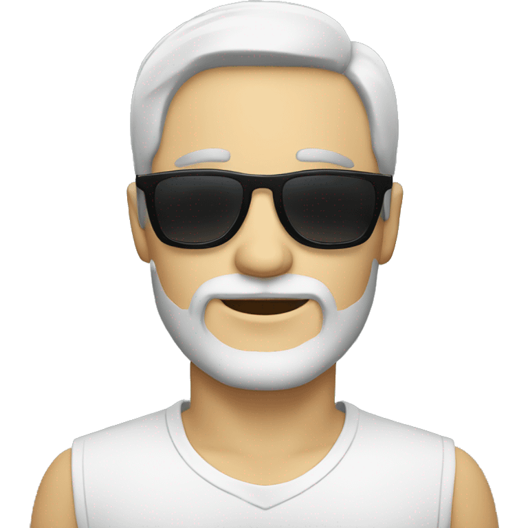 a man, with white skin, with a beard wearing black sunglasses emoji