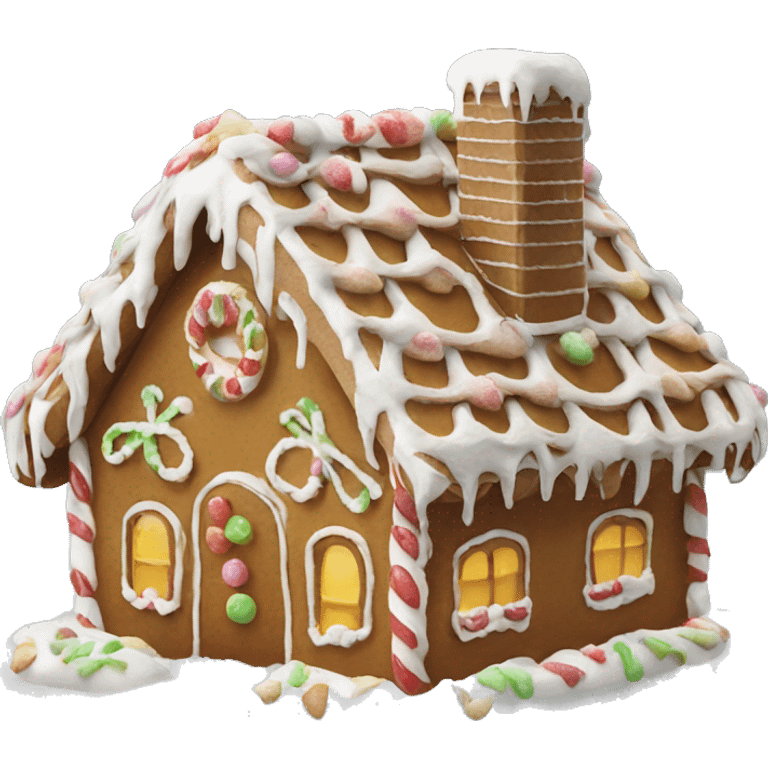 Gingerbread house in snow emoji