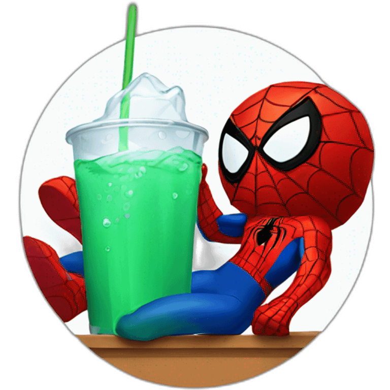 Spiderman drinking  emoji