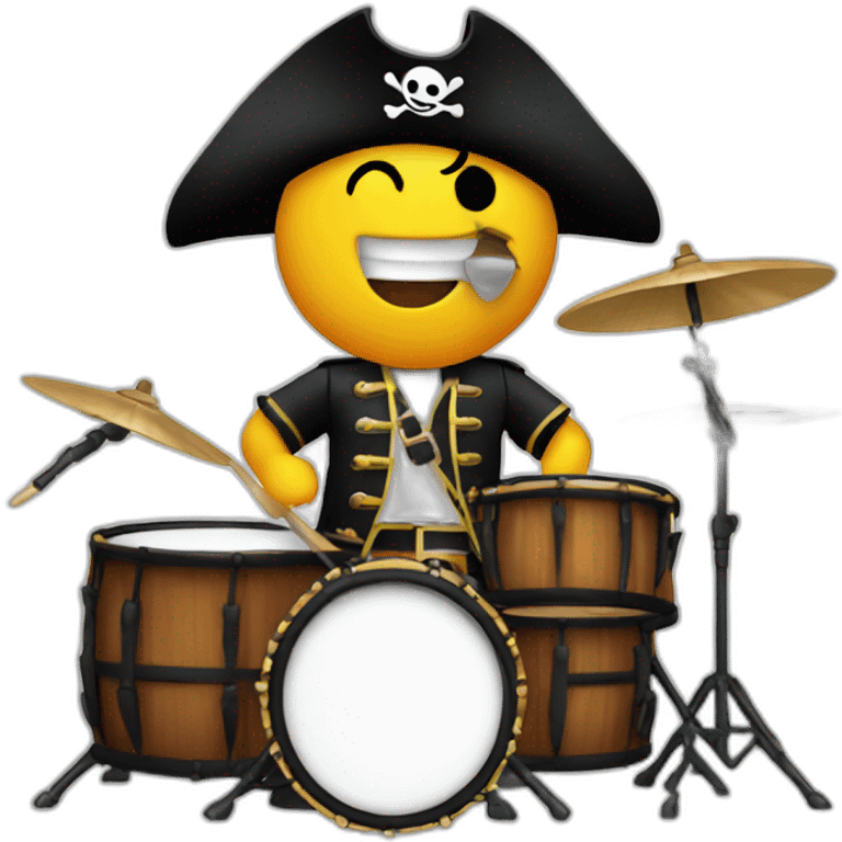 pirate playing drumkit emoji