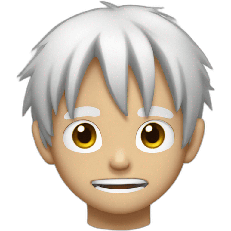 MonkeyDLuffy with white medium hair emoji