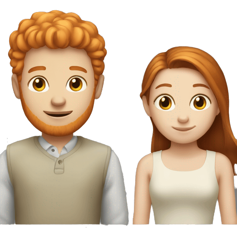 ginger girl and brunette boy  emoji