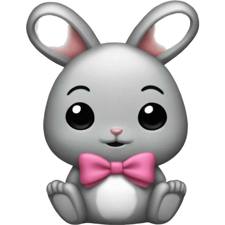 Little rabbit with body suit and bow emoji