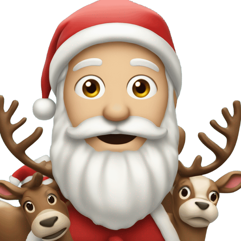 Santa Claus with reindeers emoji