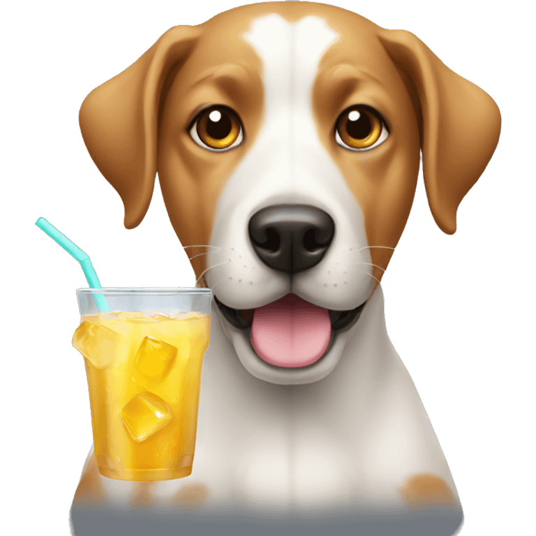 Dog with drink emoji