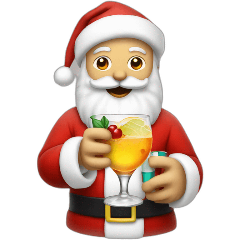 Santa with a cocktail emoji