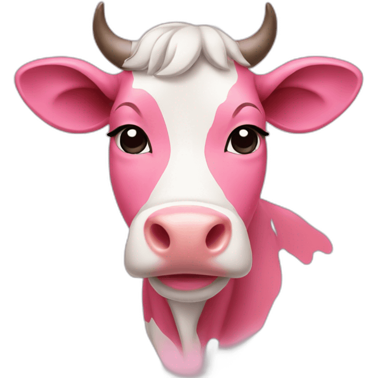 A cow in pink emoji