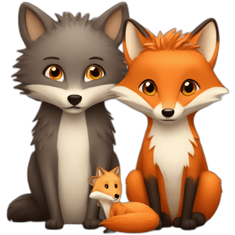 Fox with friend hedgehog emoji