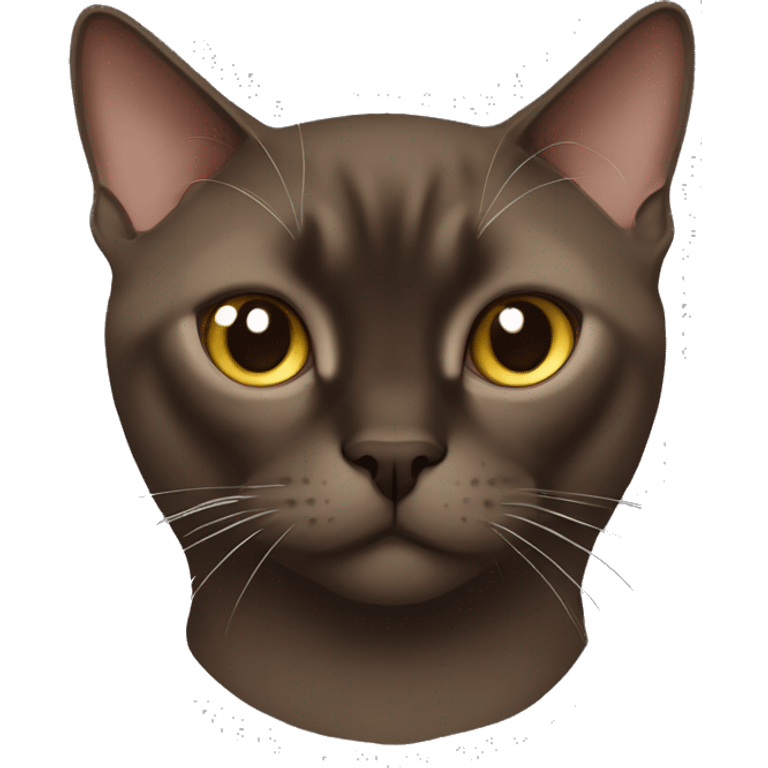 dark brown burmese cat with shaped on the face emoji