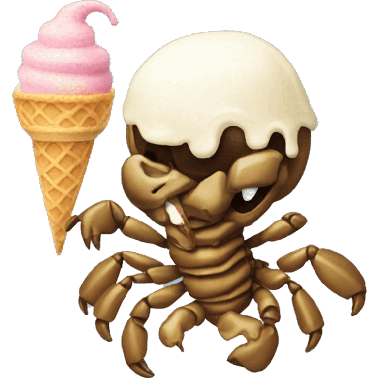 Scorpion with ice cream emoji