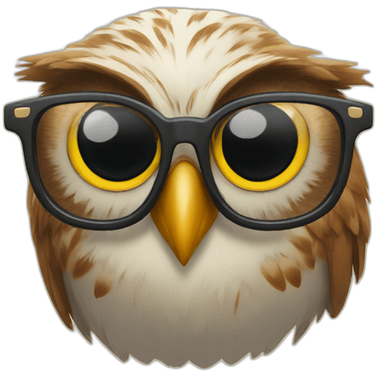 an owl in glasses emoji