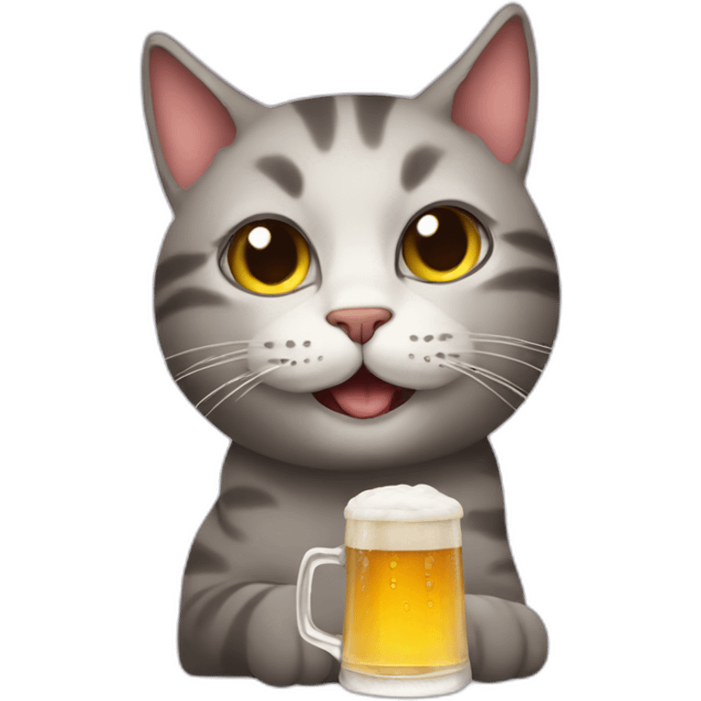 cat with beer emoji