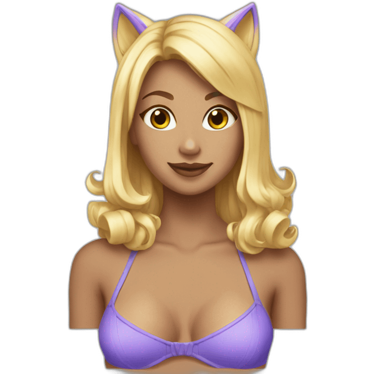 hot catgirl blonde swim suit emoji