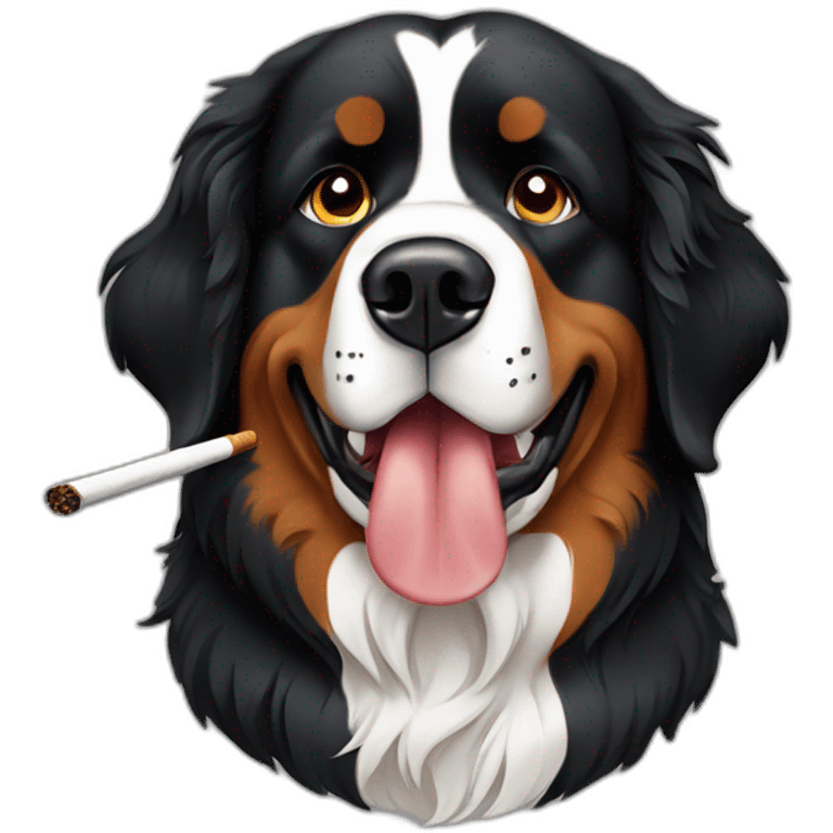 bernese mountain dog smoking emoji