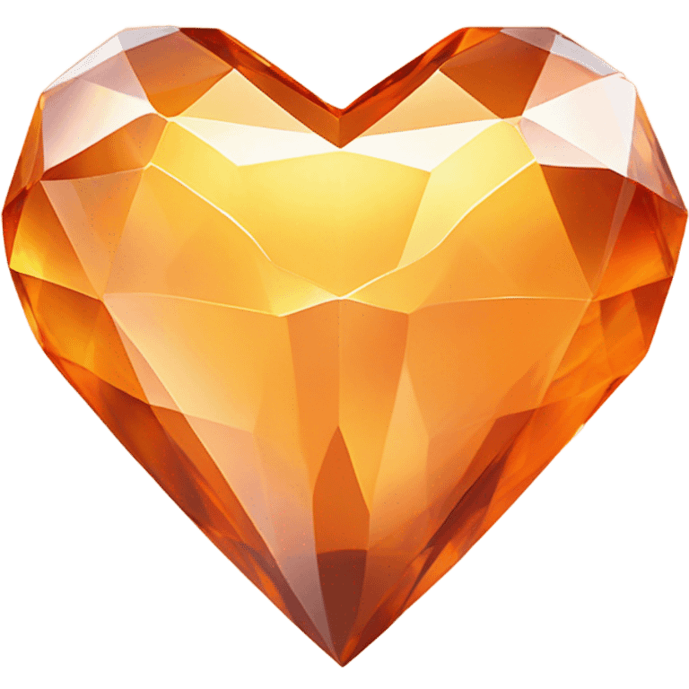 Orange crystal heart emoji