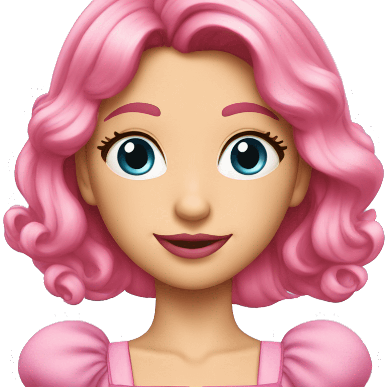 Cenicienta con el pelo suelto y rosado  emoji