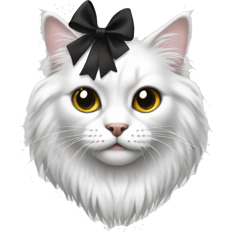 White maincoon with black ribbon  emoji