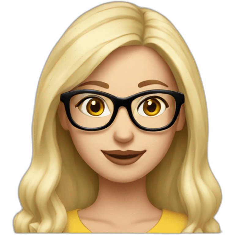 platinum-blonde-girl-in-glasses-macbook emoji