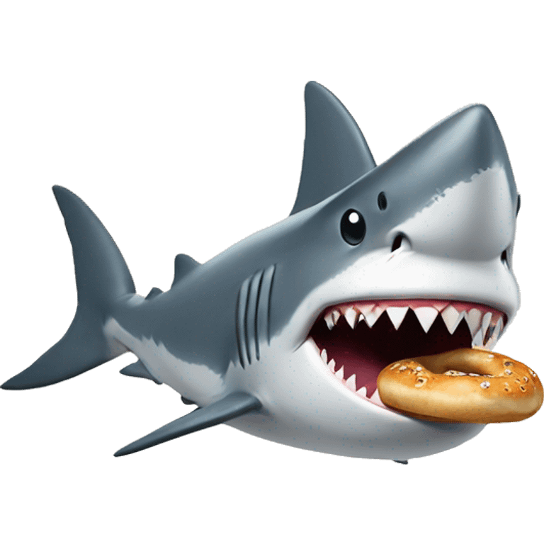 Shark with a top hat and a bagel emoji