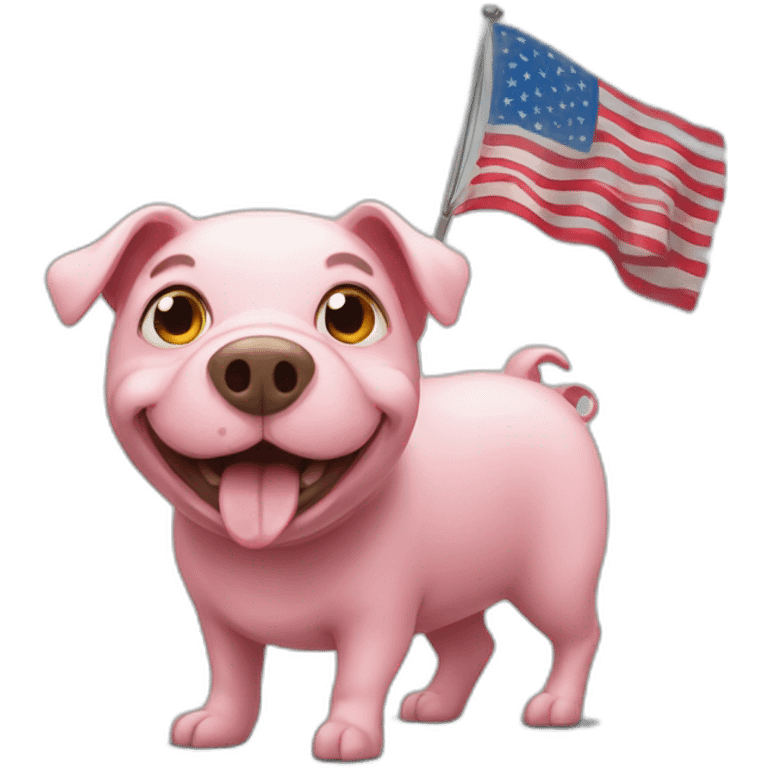 pigdog and flag emoji