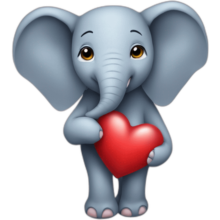 Elephant holding a heart emoji