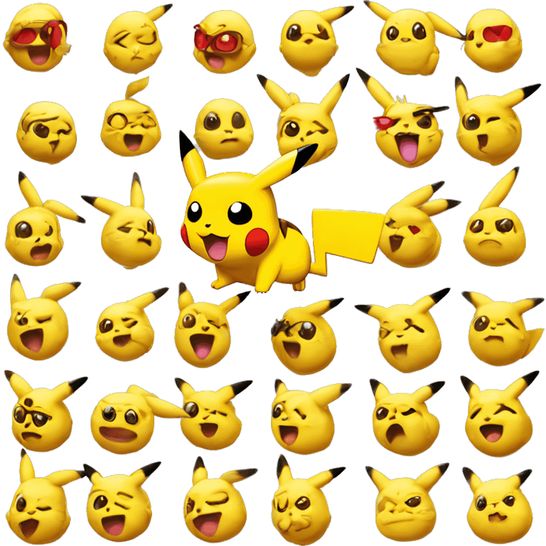 Pikachu qui fait du design 2D sur un logiciel de création comme Photoshop.  emoji