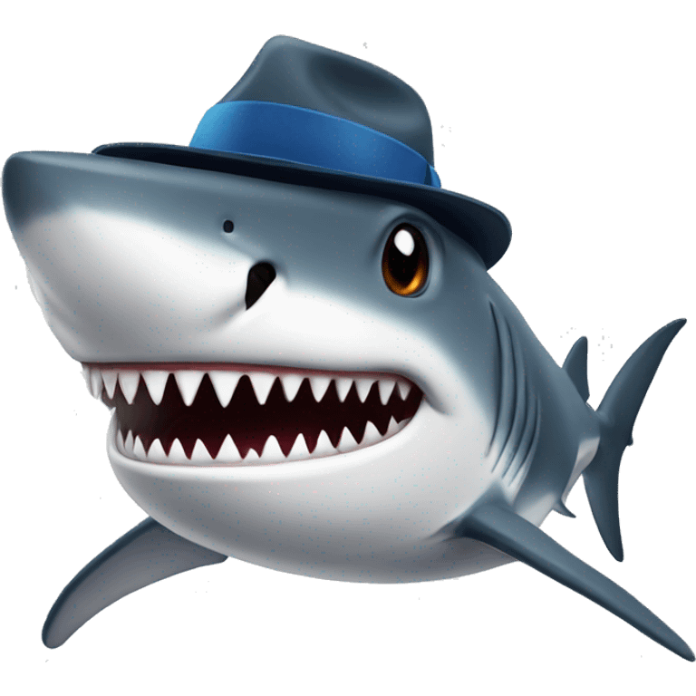 Shark with hat emoji