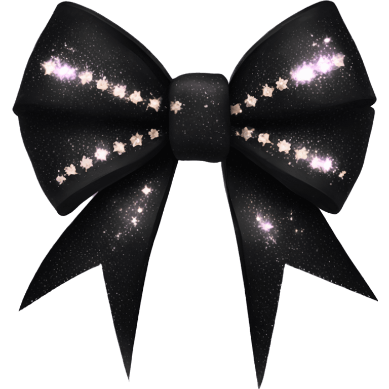 Black bow with sparkles on it  emoji