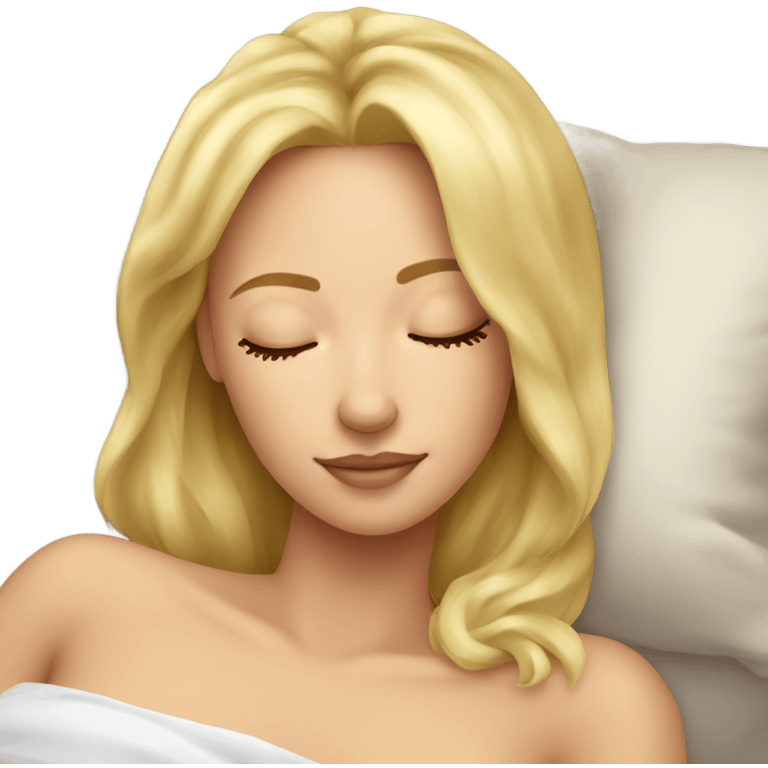 Beautiful Blonde girl sleeping emoji