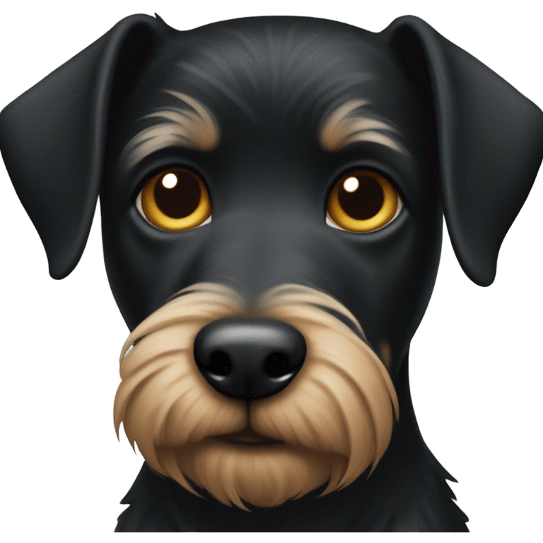 All black, short hair terrier, with pointed ears emoji