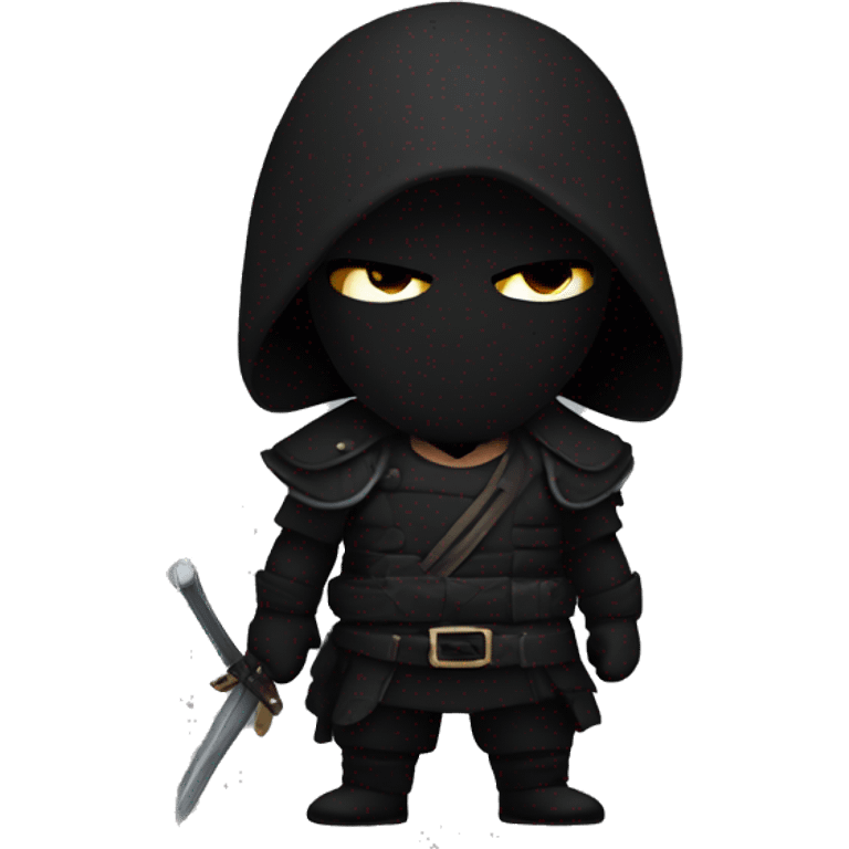 a shadow warrior withblack attire emoji