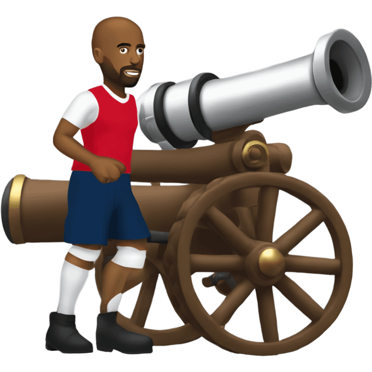 Thierry Henry shooting a cannon emoji