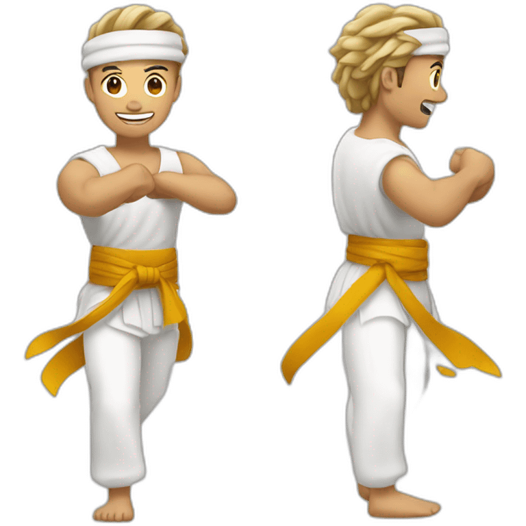 Smily face Emoji capoeira fighter emoji