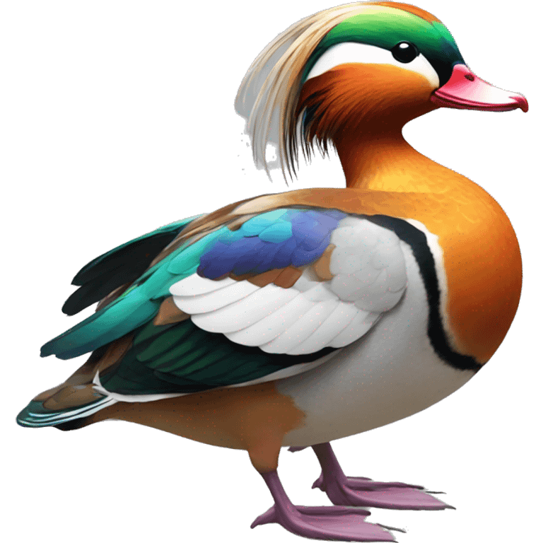 mandarin duck with colorful feathers emoji